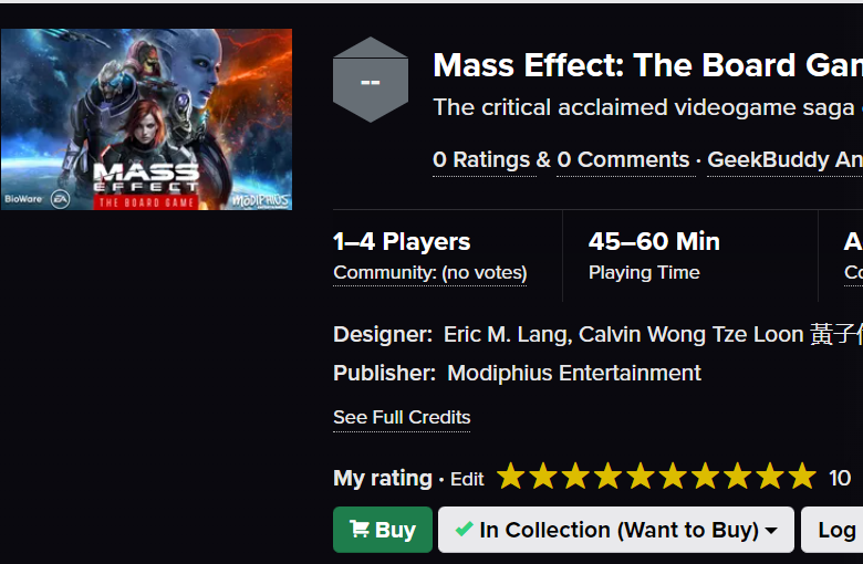 Buy Mass Effect The Board Game! (also on bluesky) tweet media