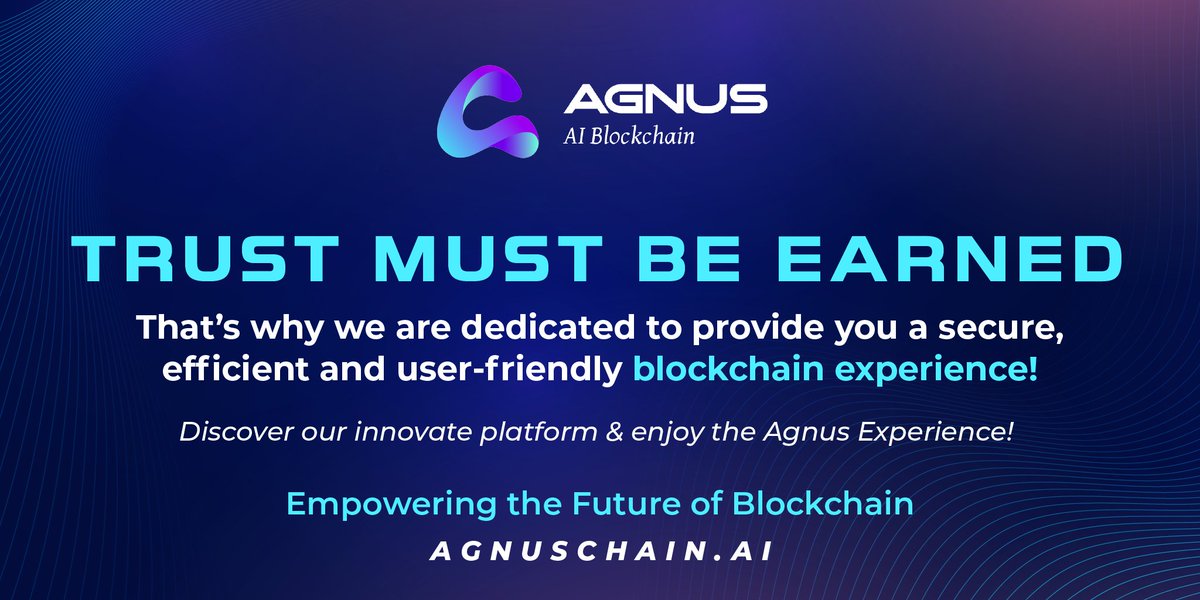 AgnusAIChain's tweet photo. Join the #AgnusAI Revolution! 

Your trust is our mission

With #AgnusNetwork step into a world where blockchain is secure, efficient, and user-centric!

#AgnusExperience #WEB3 #AgnusAIChain #CryptoNews #Layer1 #EVM  #ETH #BTC https://t.co/AdB4mNsCer
