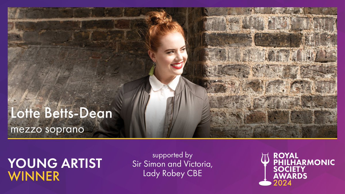 The winner of the RPS Young Artist Award is @lottebettsdean. 'She's a visionary performer, blazing through so much daring repertoire, and plunging into one bold collaboration after another.' #RPSAwards