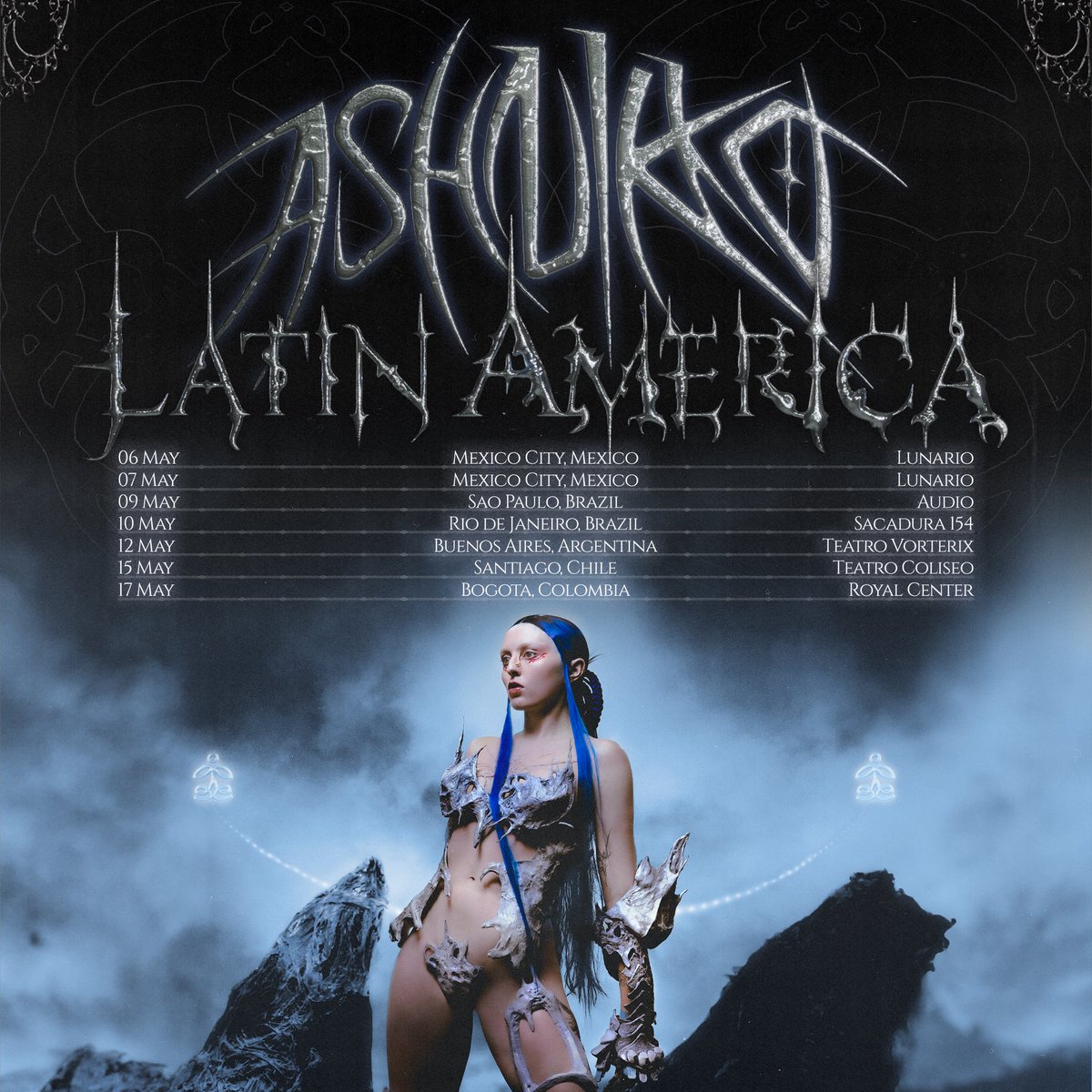 ashnikko's tweet photo. latin america, it’s finally happening !! tickets go on sale friday march 8th at 10am local time !! my mailing list demidevils will get presale tomorrow at 10am local time !! where am i seeing yall? 🔮

https://t.co/yNNJaKyJr3 https://t.co/C5z3s1hLCX