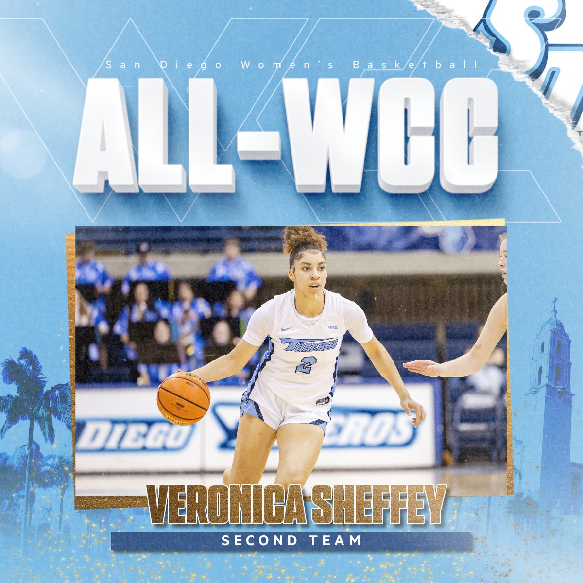 A rising star 🌟

Veronica Sheffey has been named All-WCC Second Team!

📰: bit.ly/3uMzD9q

#GoToreros #BlueBlood