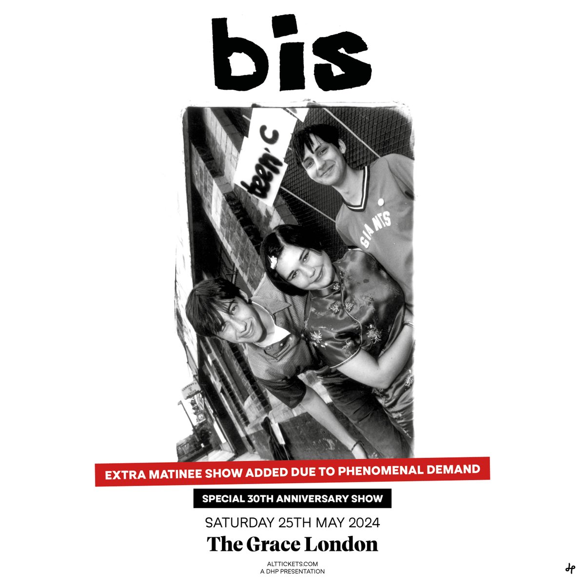 Hey, wee heads up👋We've been told by @thegraceldn that they're down to the last 15 tickets for our Saturday afternoon 30th birthday gig in London😲 Act quick if you fancy joining the party🥳ticketweb.uk/event/bis-mati…