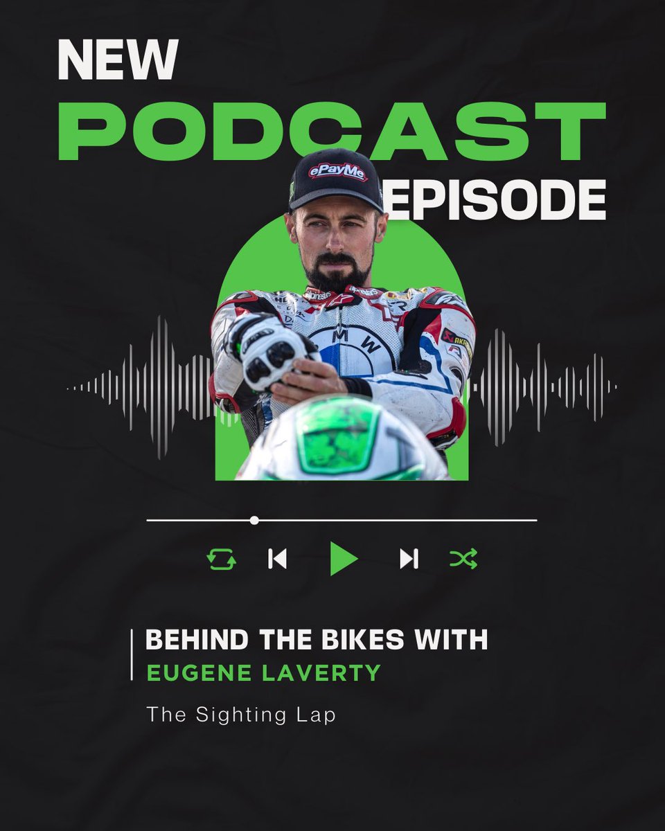 •NEW PODCAST EPISODE•

We sit down with the Northern Irish racing legend, Eugene Laverty for our latest ‘Behind the Bikes’ episode!

Listen here!⬇️

open.spotify.com/episode/57f41X…

#TheSightingLap #EugeneLaverty