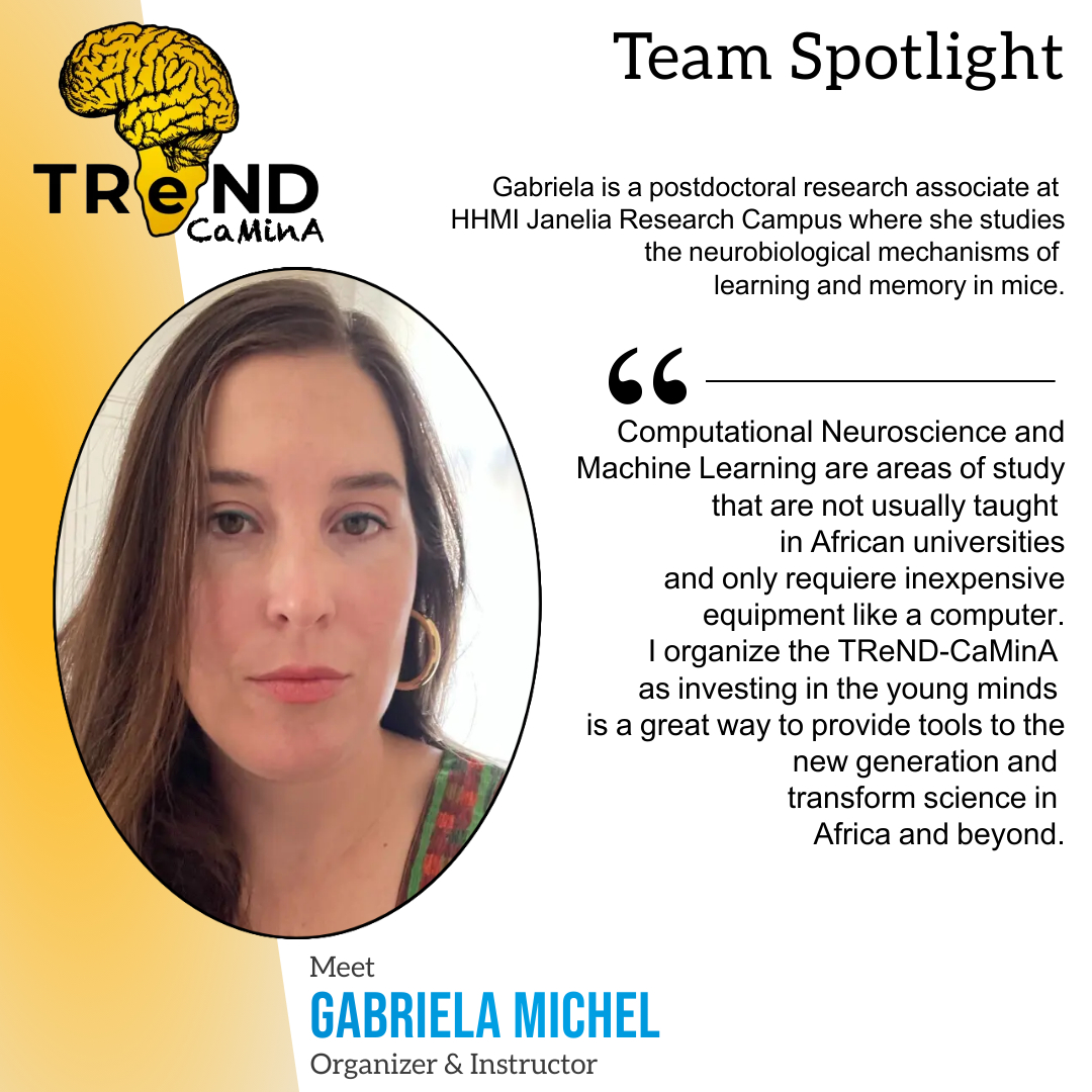 TReND-CaMinA (@trend_camina) on Twitter photo For today's #VolunteerAppreciation we want to celebrate <a href="/gabymychel/">Gabriela Michel</a> 🥰
Gaby is a postdoctoral researcher at <a href="/HHMIJanelia/">HHMI | Janelia</a>
She is part of the Organizing Team, as well as an Instructor at the course.
Thank you Gaby for your commitment and for keeping our spirits high!🍻 For today's #VolunteerAppreciation we want to celebrate <a href="/gabymychel/">Gabriela Michel</a> 🥰
Gaby is a postdoctoral researcher at <a href="/HHMIJanelia/">HHMI | Janelia</a>
She is part of the Organizing Team, as well as an Instructor at the course.
Thank you Gaby for your commitment and for keeping our spirits high!🍻