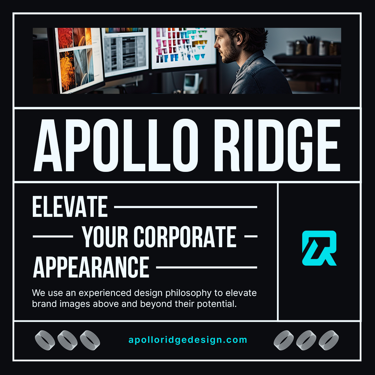 Ready to elevate your corporate appearance? Contact us today and let's get started!

Send Us The Details: info@apolloridgedesign.com

#brandimage #corporateimage #designphilosophy #graphicdesign #branding #logodesign #marketing #experience #professionals