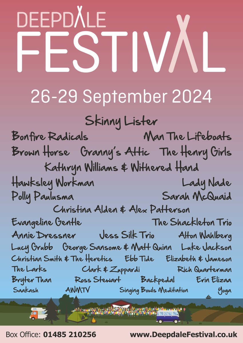 Deepdale Festival 2024 is shaping up to be another triumph with the amazing line-up already announced. Chris has excelled himself once again and we are so happy to be welcoming these incredible artists to Deepdale for Thursday 26th to Sunday 29th September ... @SkinnyLister