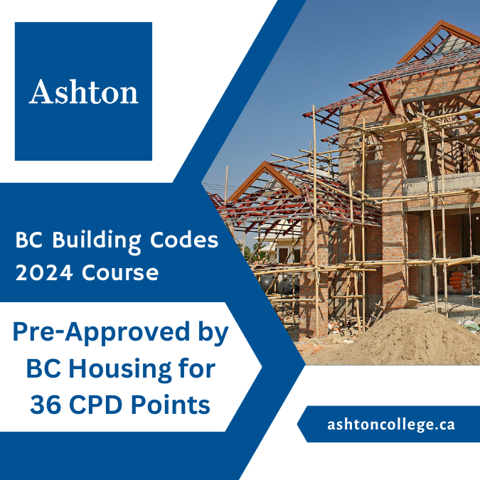 AshtonCollege's tweet image. Ashton College's BC Building Code 2024 course has been pre-approved by BC Housing for 36 (CPD) points! General contractors, meet your CPD requirements and stay updated on the latest regulations. Enrol now! hubs.ly/Q02ngfWQ0 #BCBuildingCode #CPDPoints #ConstructionIndustry