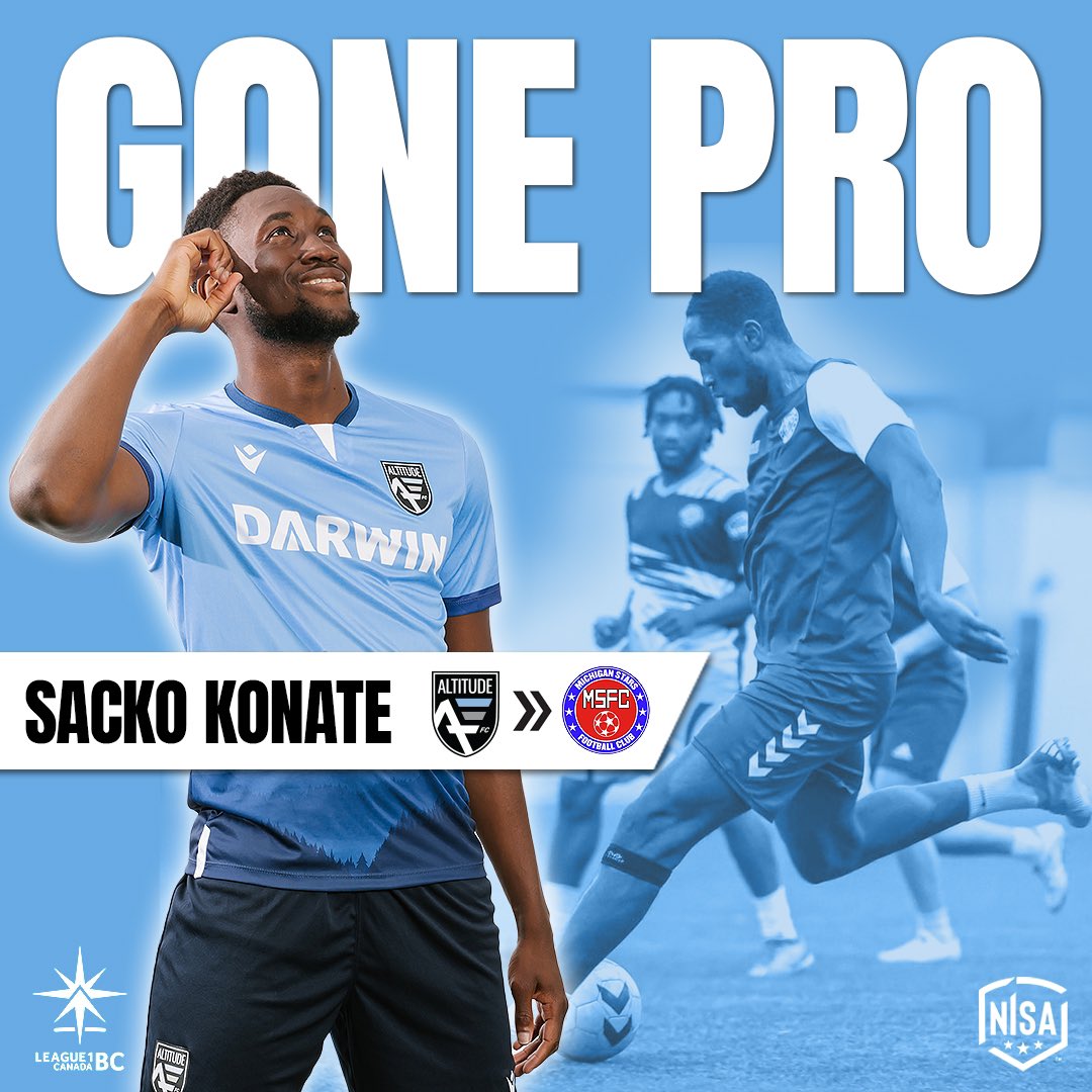 We are delighted to share that Sacko Konate has signed a professional contract with a top @NISASoccer side at @MichiganStarsFC. Best of luck on your journey Sacko!
