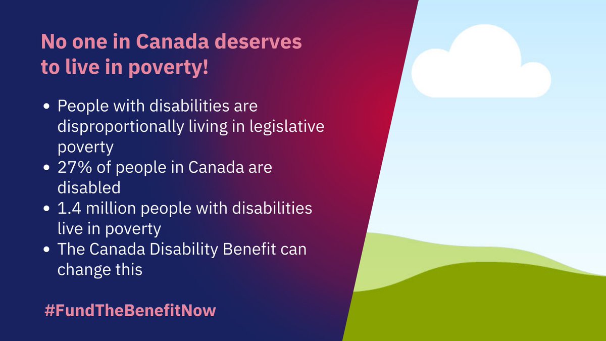Every person deserves a life of dignity. People with disabilities continue to struggle. An adequately funded CDB is the key to reducing disability poverty. Let's demand funding NOW! #fundthebenefitnow
✍️ Write your MP today.  
👇 Click for on-line tool -> 
bit.ly/3HDzdoh