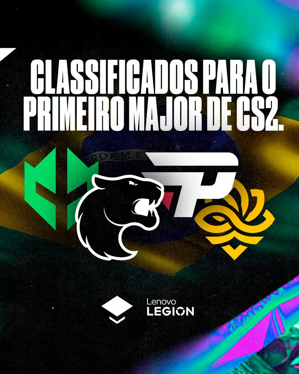 É hora de se preparar para o Major de CS2!

FURIA, Imperial, paiN e Legacy irão representar o Brasil no primeiro Major de CS2, um dos maiores campeonatos de eSports do mundo.

Que venham os confrontos emocionantes e que o Brasil se destaque mais uma vez neste cenário competitivo!