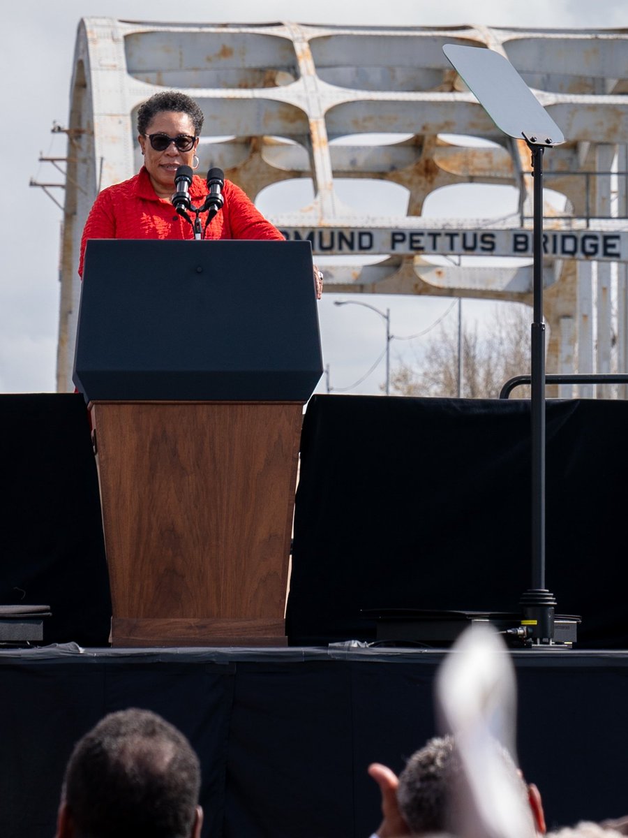 It was an honor to join the @VP in Selma over the weekend—where our brothers and sisters marched 59 years ago, demanding our country live up to its ideals. They ran their leg of the race. Now, it is up to us to carry the baton.