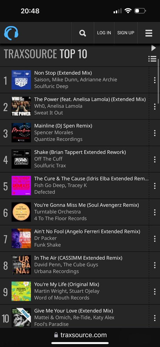 Still on the @traxsource top 10! @CASSIMMofc @THECUBEGUYS @DJDavidPenn traxsource.com/track/11826357…