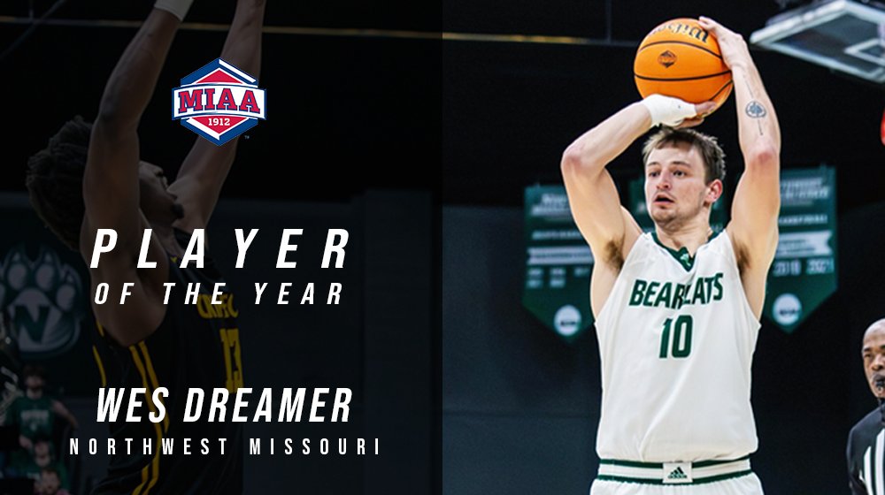 Congratulations to Northwest Missouri's Wes Dreamer, our 2023-24 𝙈𝙄𝘼𝘼 𝙋𝙇𝘼𝙔𝙀𝙍 𝙊𝙁 𝙏𝙃𝙀 𝙔𝙀𝘼𝙍🏅👏

📰 bit.ly/3wH9mK3
#BringYourAGame