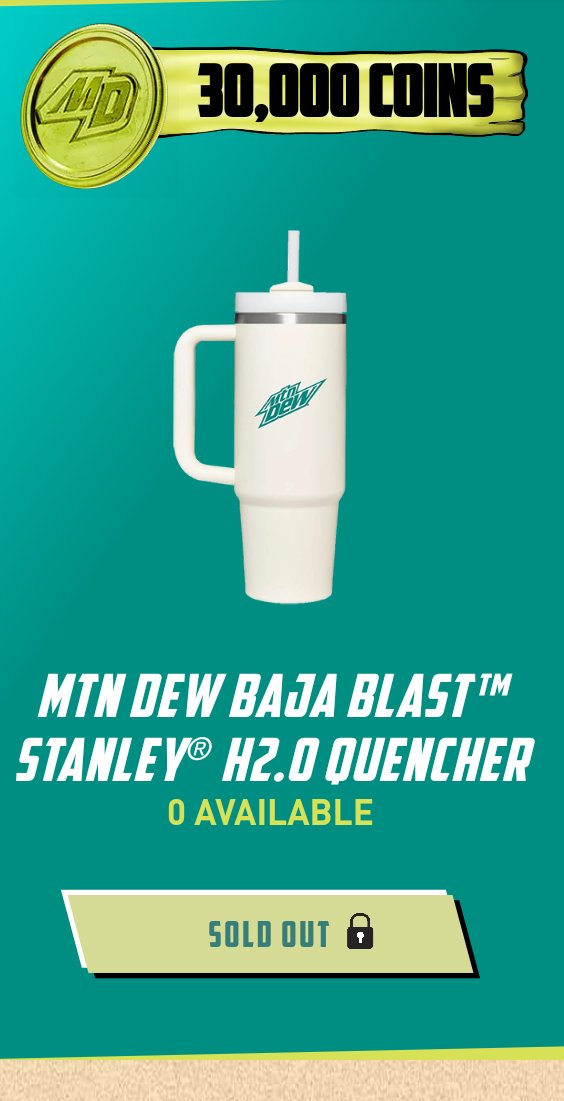 Everyone freaking because the Baja Blast Stanley is gone. I'm here chillin' and enjoying my Grizzly. #DewNation #20thbajaversary #20YearsOfBaja