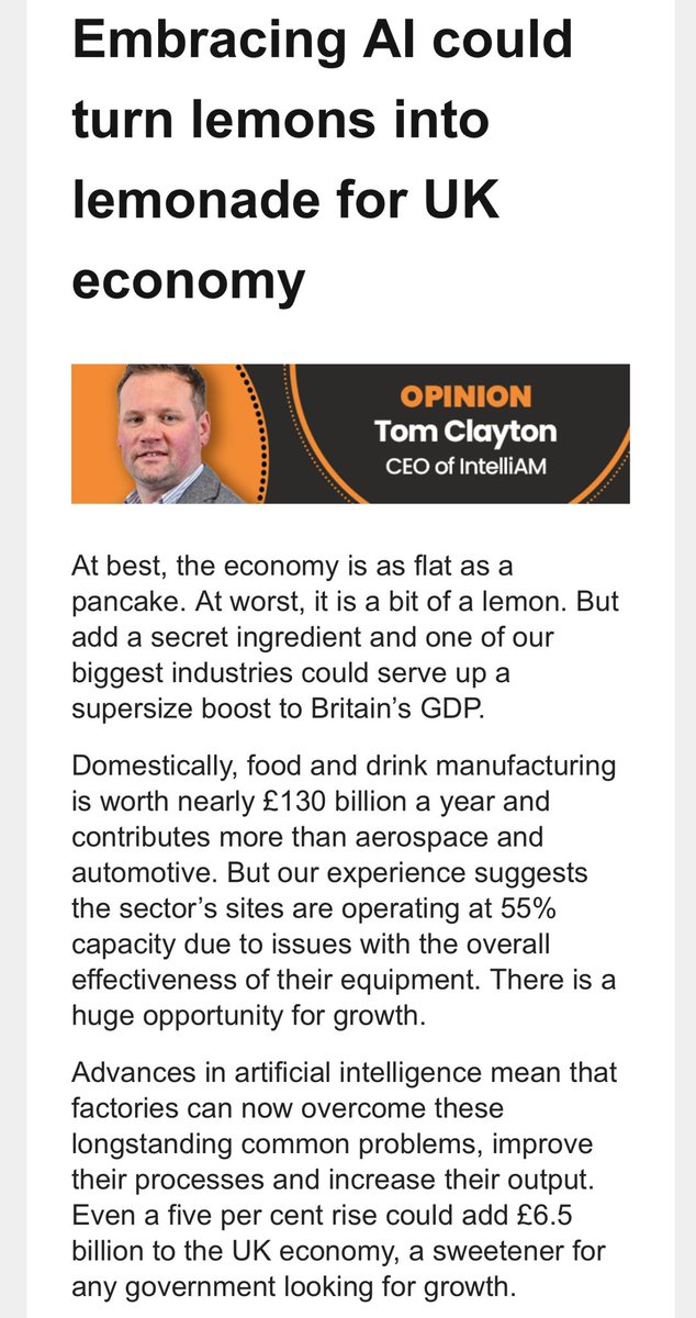 David Richards MBE (@davidrichards) on Twitter photo <a href="/intelliamAI/">IntelliAM AI</a> CEO, Thomas Clayton, was recently featured in The Northern Agenda newsletter for his insights on how innovative businesses in the North can help resolve longstanding issues holding back the UK's economy. Check out the full article here: lnkd.in/ez2N3UvY. Don't <a href="/intelliamAI/">IntelliAM AI</a> CEO, Thomas Clayton, was recently featured in The Northern Agenda newsletter for his insights on how innovative businesses in the North can help resolve longstanding issues holding back the UK's economy. Check out the full article here: lnkd.in/ez2N3UvY. Don't