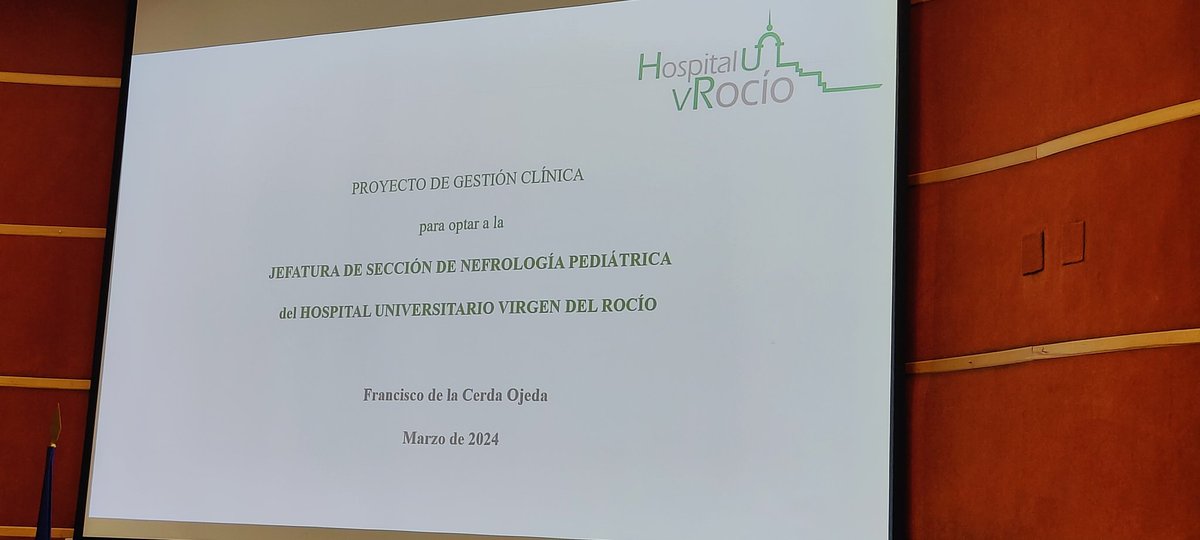 Magnífica presentación de @PacodelaCerda_ este mediodía en defensa de la sección de #Nefropediatria de @pediatriaHUVR del @HospitalUVRocio . Un desarrollo de calidad, realista y a la par con futuro. (1/2)