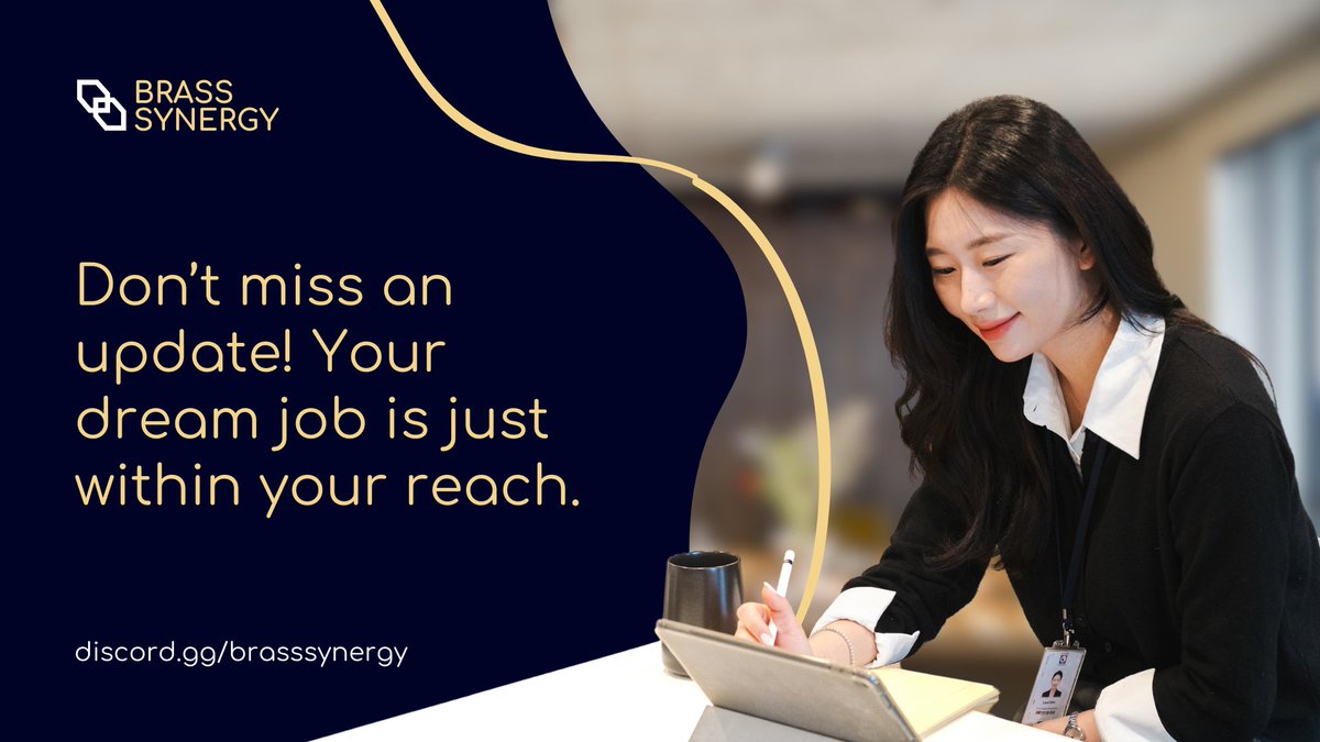 Brass_Synergy's tweet image. Get an upgrade on your job search!

Use the Brass Bot to get DM Notifications turned on and have jobs sliding through your DMs ;)

#JobSearchHacks #MasterYourNotifications #CareerGoals