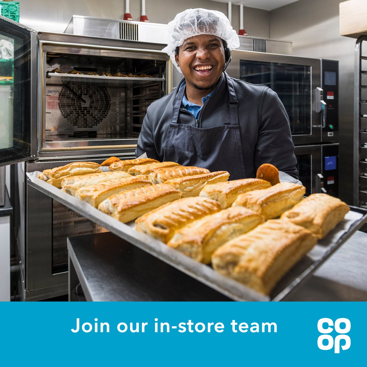 Our <a href="/coopuk/">Co-op</a> store colleagues keep our shelves stocked with freshly baked items from our in-store bakery 🧑‍🍳 Spread the word to your network to let them know about our available vacancies! Find out more at coop.uk/3NKGt2J