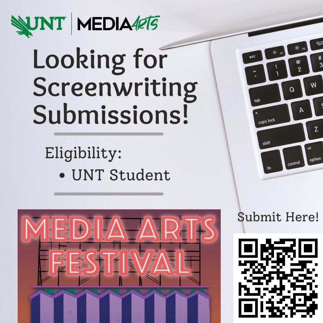 MediaArtsFest's tweet photo. We are still looking for screenwriting submissions for this year's Media Arts Festival! Deadline is March 22nd.

Submit Here: https://t.co/YeBNtrVxu5 https://t.co/CGYGNJxxsH