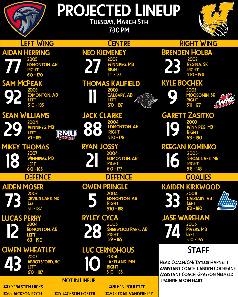 mjhlWolverines's tweet photo. Here is the lineup for tonight! https://t.co/SyoHk8tj9j