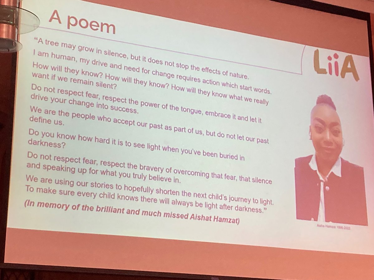 Very powerful words in memory of a young care leaver at the pan London Care Leavers compact about the importance of being heard.