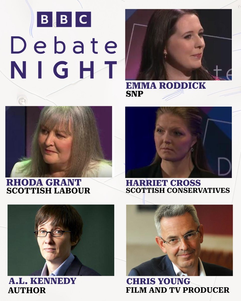 On Debate Night tomorrow, Stephen will be joined by @Emma_Roddick, @RhodaGrant, @Harriet4Gor_Buc, author A.L. Kennedy and TV producer Chris Young Join us and an audience from Inverness on @BBCScotland 10.30pm #bbcdn