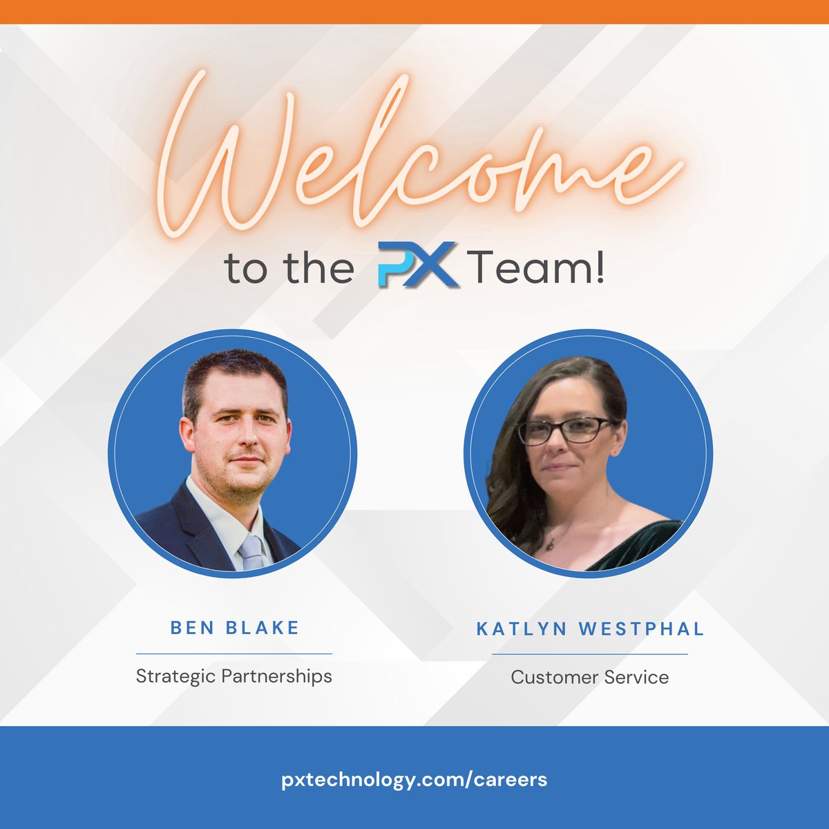 We're excited to welcome Benjamin Blake and Katlyn Westphal to our team at PX Technology! As we continue to enhance our solutions and expand our reach to medical partners and practices nationwide, we're grateful to have such talented professionals on board.