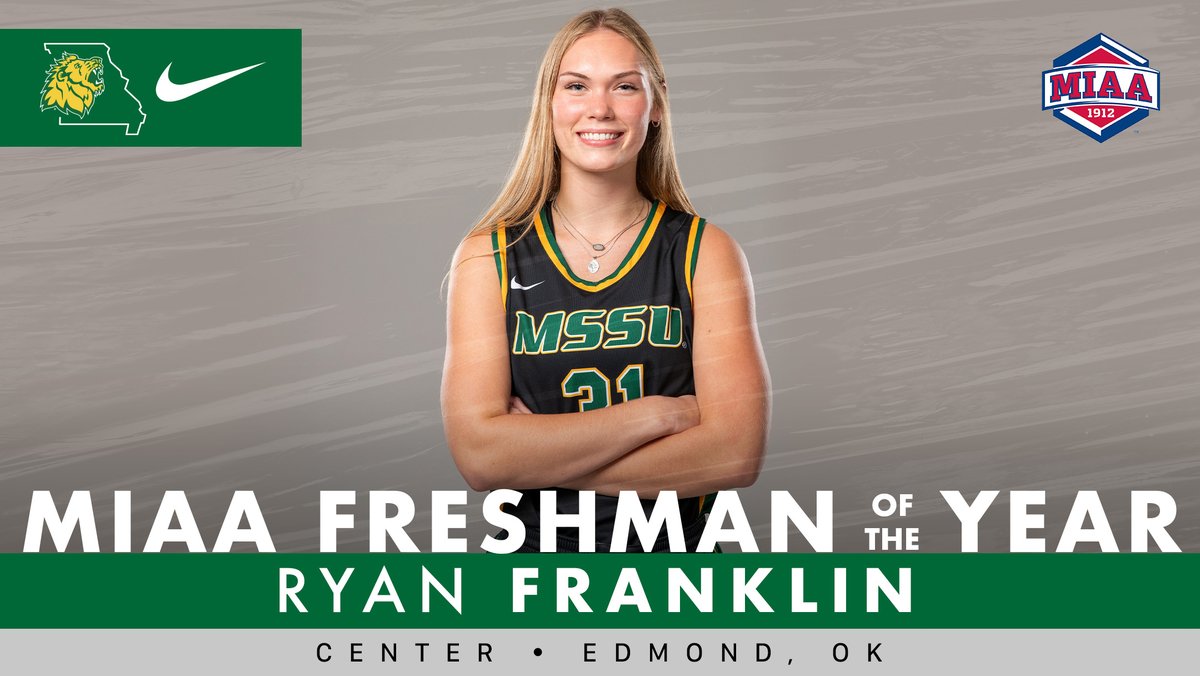 🚨MIAA FRESHMAN OF THE YEAR🚨

Huge congrats to Ryan Franklin, the MIAA Freshman of the Year!! Check out some of her numbers ⤵️
11.6 points per game
52.7% shooting from the field (2nd in the MIAA)
5.8 rebounds per game
1.4 blocks per game (4th in the MIAA)