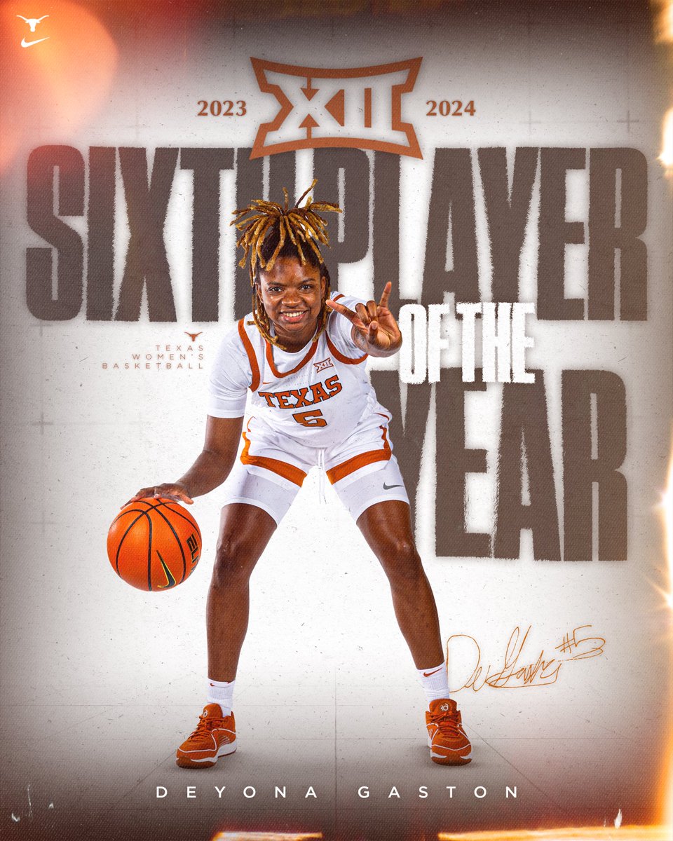 TexasWBB's tweet photo. the best off the bench 🤘

congrats, @deyona_gaston 

#HookEm https://t.co/BPd27f8DjV
