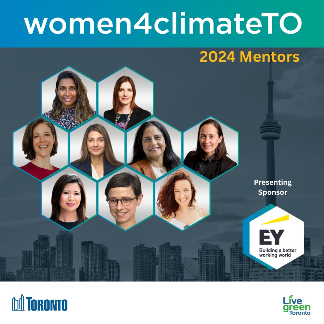 The #CityofTO and presenting sponsor @EYCanada are pleased to announce the 4th cohort of the Women4ClimateTO Mentorship Program. Learn about these emerging climate leaders and how their work is helping to #TransformTO. #W4CTO toronto.ca/services-payme…