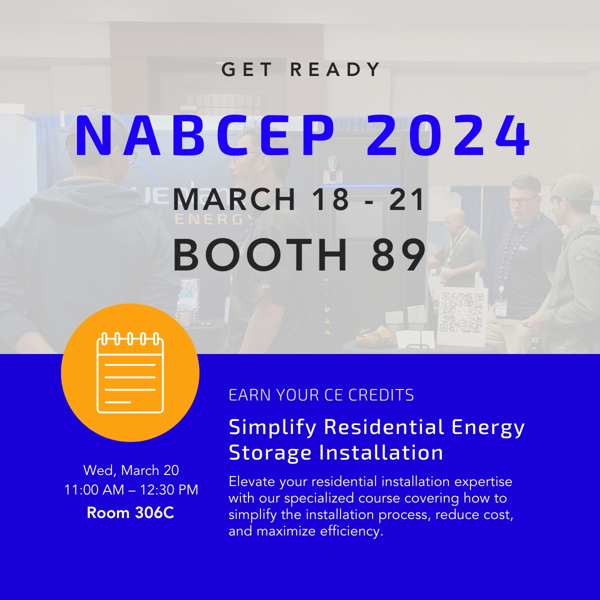 Yay! <a href="/NABCEP/">NABCEP</a>  is right around the corner. Swing by our booth to meet our team and explore our products.
Earn CE credits with our new course diving into resi installation techniques and our innovative product, #BlueWave