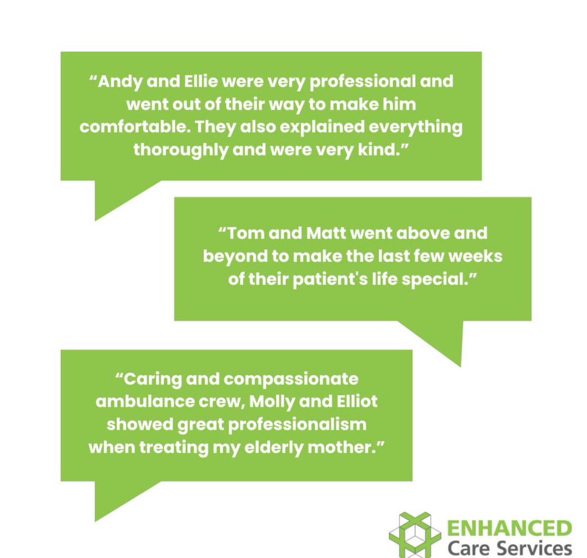 Just a snippet of the feedback we receive from patients week by week about the care they receive from #TeamECS @enhanced_c_s