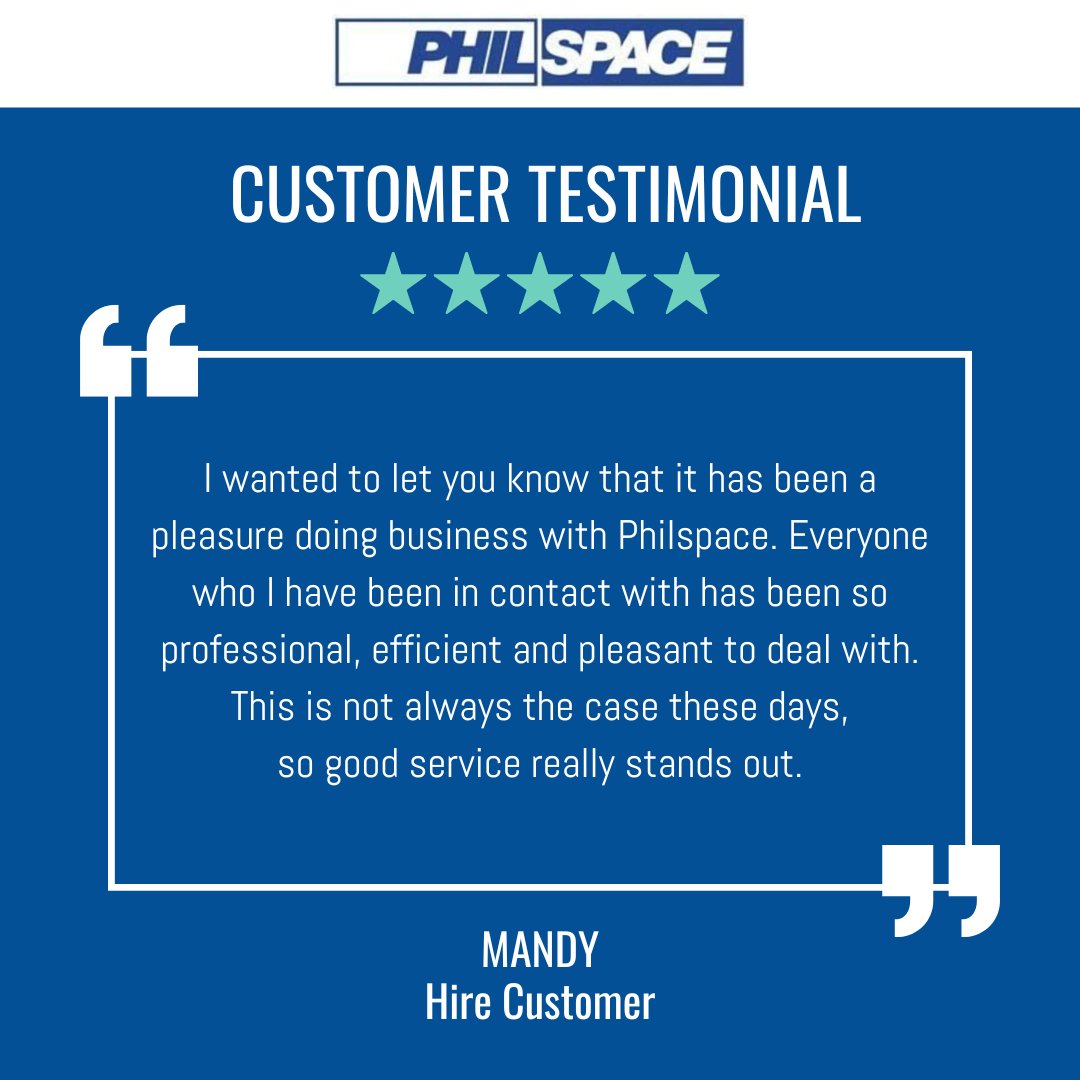 PhilspaceLtd's tweet image. 🤝 We pride ourselves on always delivering a fantastic service, and this was no different when we worked with Mandy.

Give us on call on 02380223333 or email us at enquiries@philspace.co.uk to see how we can help you.

#StorageContainers #StorageUnits #SiteSolutions