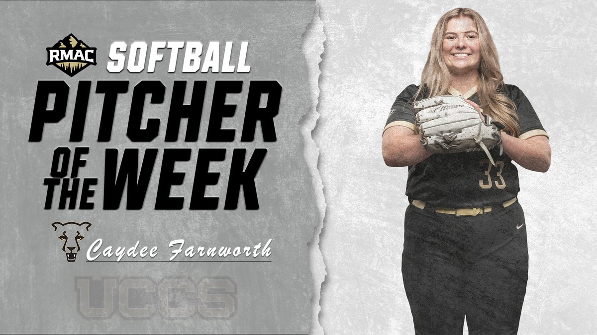 UCCS Athletics (@gomountainlions) on Twitter photo After a dominant performance inside the circle last weekend against Chadron State, <a href="/UCCSSoftball/">UCCSSoftball</a>’s Caydee Farnworth is your Week 5️⃣ #RMACsb Pitcher of the Week!
🥎 9 scoreless innings
🥎 8 strikeouts
🥎 First Collegiate CG Shutout
📖: brnw.ch/21wHB3K
#GoMountainLions After a dominant performance inside the circle last weekend against Chadron State, <a href="/UCCSSoftball/">UCCSSoftball</a>’s Caydee Farnworth is your Week 5️⃣ #RMACsb Pitcher of the Week!
🥎 9 scoreless innings
🥎 8 strikeouts
🥎 First Collegiate CG Shutout
📖: brnw.ch/21wHB3K
#GoMountainLions