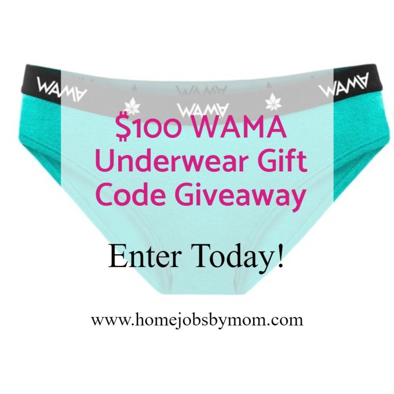 Last chance! $100 @WAMAUnderwear Gift Code #Giveaway (Ends 3/5) @HomeJobsByMom buff.ly/4bdSQRp