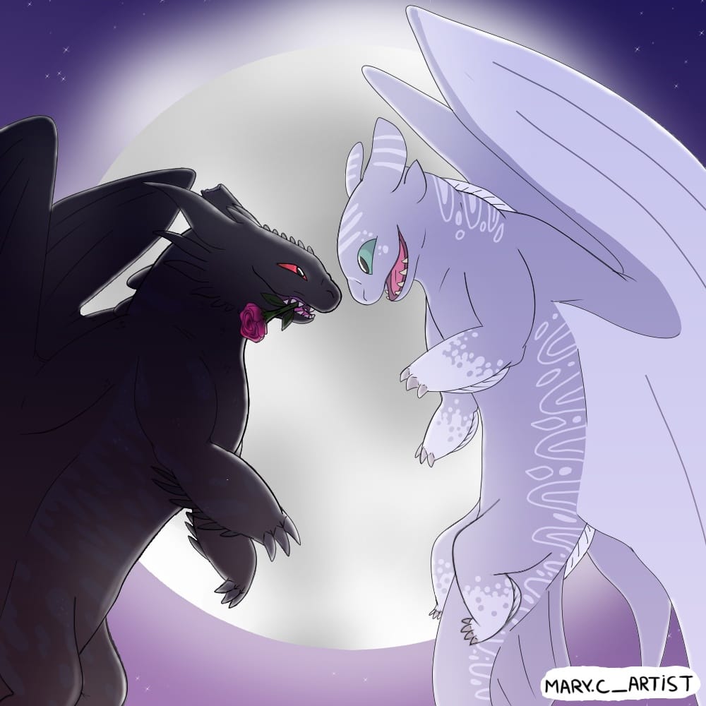 MaryC_Artist's tweet photo. Hello everybody! I just wanted to repost one of my favorite drawings I have ever made!

It was a DTIYS entry. Very cute light and night fury OC's involved here...

 I really just like the colors and overall vibe of this piece! https://t.co/kQl4fygHeQ