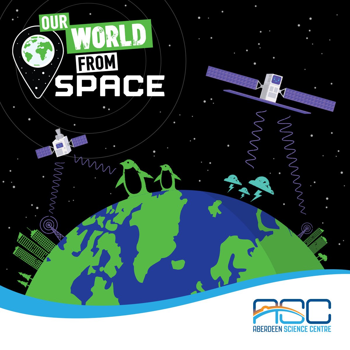 Join us this weekend as we explore #OurWorldFromSpace! In our newest workshop we will look at satellites and how they can help us track animals and keep tabs on climate change. 🛰️shorturl.at/mpty5 @sciencecentres @spacegovuk @NERCscience