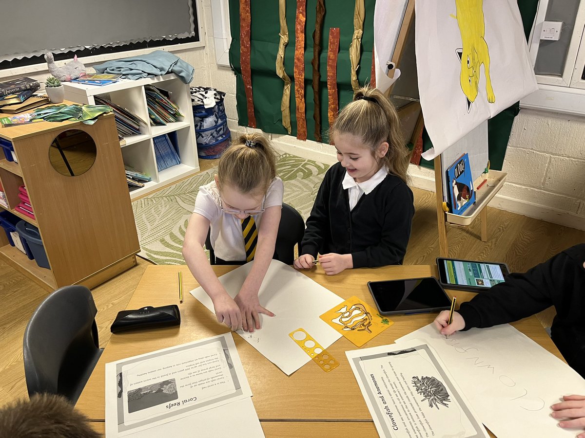 Mrs_Mardon's tweet photo. We used the iPads to find facts about different ocean animals and made information posters about them. 🪼 https://t.co/LaBoKjtLBQ