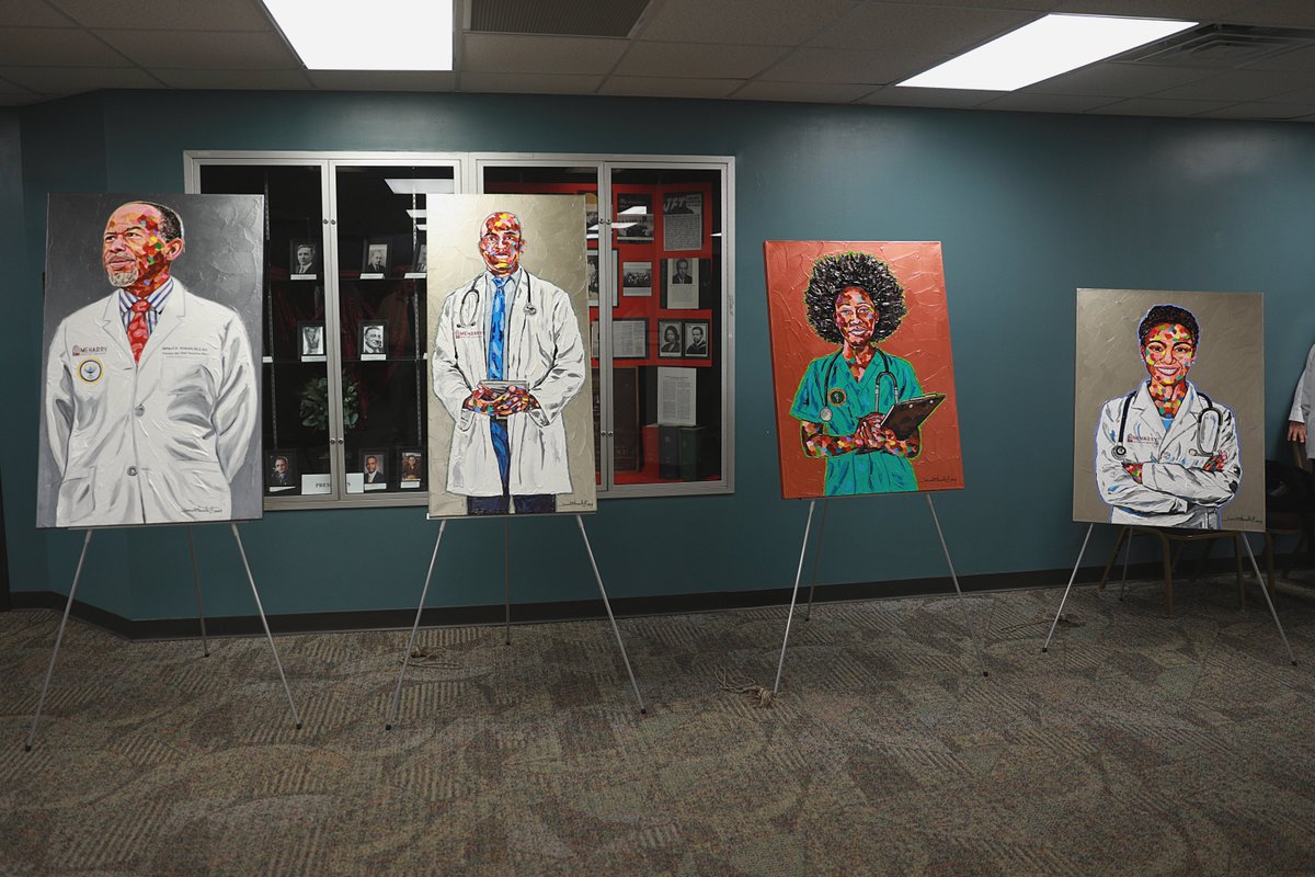 On February 29th, Meharry Medical College Library & Archives proudly unveiled celebrated artist, James Threalkill 's latest creations, specially crafted for Meharry Medical College, capturing the vibrant and powerful essence of Meharrians.