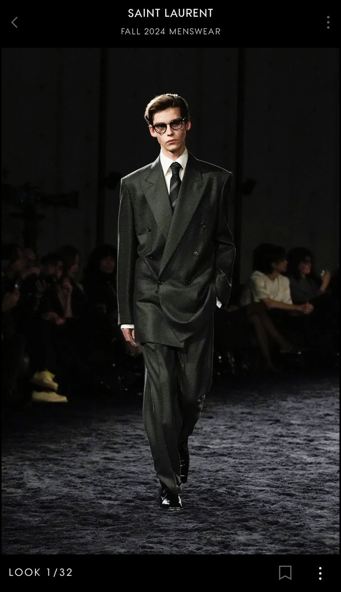 judeisjude's tweet photo. The Saint Laurent male models were styled to look like Yves himself… yes ma’am https://t.co/9iMfw605ad