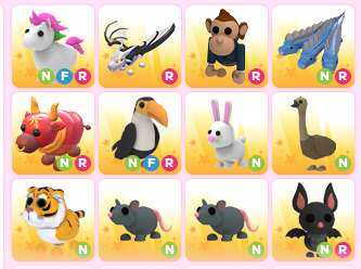 PinkRoyaltys's tweet photo. Heres some of the pets im trading for royalehigh items or diamonds :) #royalehightrading #adoptmetrading #royalehigh #adoptme https://t.co/uZDp21iYqP