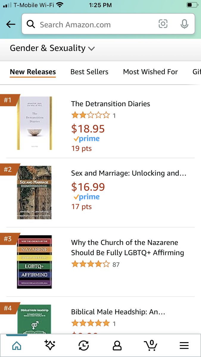 'The Detransition Diaries' by @JenniferLahl and @kal_fell is currently the #1 new release in Gender & Sexuality in Religious Studies on Amazon! 🎉

Help this important and eye-opening title reach more readers by leaving a review on Amazon or Goodreads! ⭐⭐⭐⭐⭐