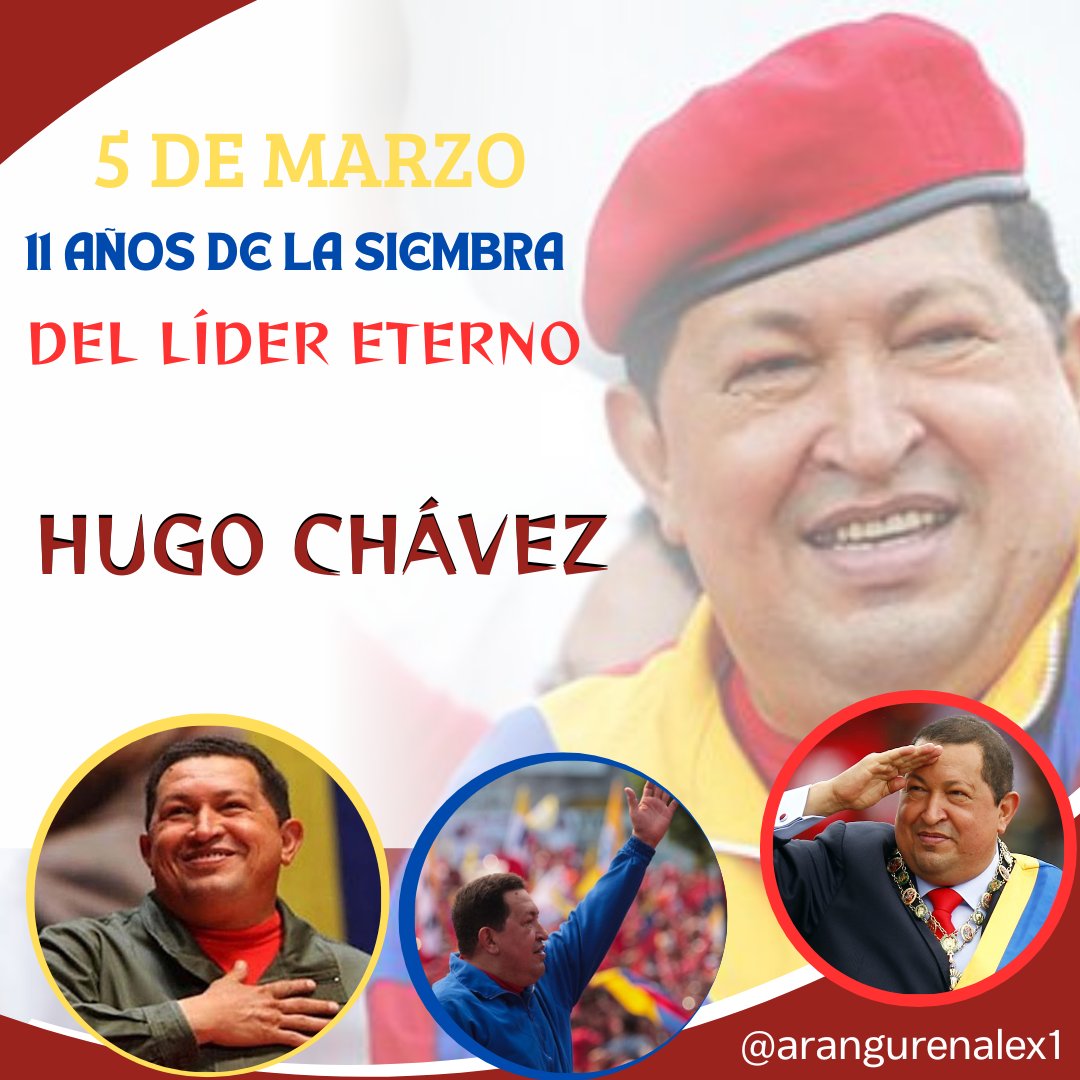 A 11 años de la siembra del Cmdte. Hugo Chávez sigue retumbando en nuestro corazones su amor profundo, su fuerza y coraje, su manto de esperanza, su profunda ética, su frenesí. 

11 años de su hermoso legado, único e irrepetible.

¡Chávez vive!
#amorirresuctibleyeterno