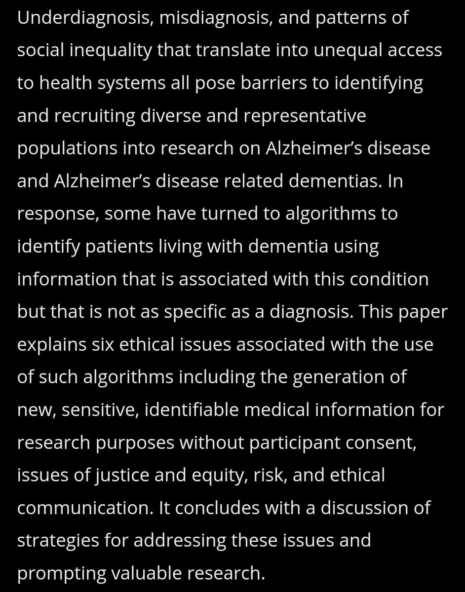 <a href="/LonSchneiderMD/">Lon S. Schneider, MD</a> <a href="/ajlees/">Andrew Lees</a> <a href="/dr_shibley/">Shibley</a> <a href="/seb_walsh/">Seb Walsh</a> <a href="/smead2/">Simon Mead</a> <a href="/ProfRobHoward/">Robert Howard also on BlueSky as @ProfRobHoward</a> <a href="/MemoryDoc/">Jason Cohen</a> <a href="/MadhavThambiset/">Madhav Thambisetty</a> <a href="/_michael_scholl/">Michael Schöll</a> @VincentPlanche @StefanoSensi14 <a href="/AlbertoEspay/">Alberto J Espay</a> <a href="/EWidera/">Eric Widera, MD</a> <a href="/nvillain_alz/">Nicolas Villain / Moved to LinkedIn & BlueSky</a> @KasperKepp @PhilAlz <a href="/Gill_Livingston/">Gill Livingston</a> <a href="/DrTFromKC/">DrTFromKC</a> @jfballenger @jasonkarlawish <a href="/JamesRuFletcher/">James Rupert Fletcher</a> <a href="/AdamMBrickman/">Adam M. Brickman</a> @ManlyEpic <a href="/SFAckley/">Sarah Ackley, PhD</a> <a href="/ErinMPrater/">Erin Prater, MPH, M.A.², CHES®</a> <a href="/hannahkuchler/">Hannah Kuchler</a> <a href="/CTADconference/">CTAD</a> <a href="/howard_gleckman/">Howard Gleckman</a> <a href="/AmerGeriatrics/">American Geriatrics Society</a> <a href="/kathy_y_liu/">Kathy Liu</a> <a href="/r_merrick/">Richard Merrick</a> <a href="/nlundebjerg/">Nancy Lundebjerg (she/her/hers)</a> <a href="/NathanielChinMD/">Nathaniel Chin</a> <a href="/US_FDA/">U.S. FDA</a> <a href="/NICEComms/">NICE</a> <a href="/RaymondKoopmans/">Raymond Koopmans</a> <a href="/Kariem_Ezzat/">Kariem Ezzat</a> <a href="/DrBenUnderwood1/">Dr Ben Underwood</a> <a href="/NHSEngland/">NHS England</a> <a href="/deb_cohen/">Deborah Cohen</a> <a href="/LarsRaket/">Lars Lau Raket</a> <a href="/grinberg_t/">Lea T. Grinberg, M.D, Ph.D</a> <a href="/washingtonpost/">The Washington Post</a> Algorithmic identification of persons with dementia for research recruitment: ethical considerations tandfonline.com/doi/full/10.10… via <a href="/AlexJohnLondon/">Alex John London</a> &amp; @jasonkarlawish &amp; <a href="/emily_a_largent/">Emily Largent</a> et al
