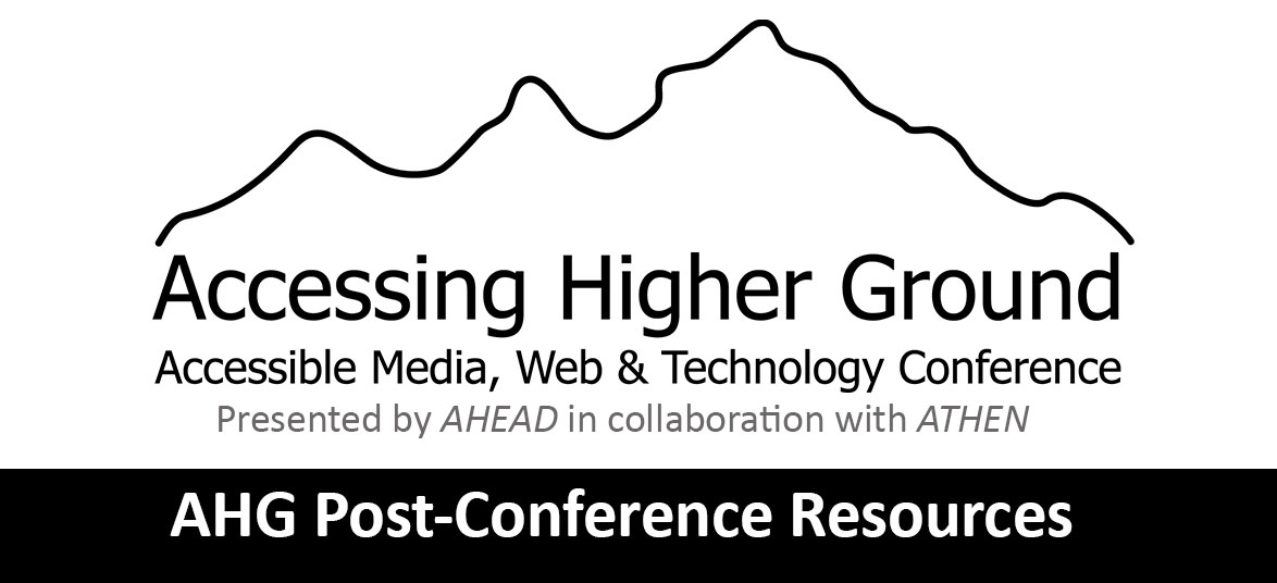 Obtain over 64 hours of recorded content from the 2023 & 2022 Accessing Higher Ground Conferences. Early-bird discount ends March 22. Register at: cvent.me/vrg2Bg Pricing and more info at: bit.ly/3wFv7Kf #a11y #ahg23 #ada #wcag #wai #Webdesign #ADA
