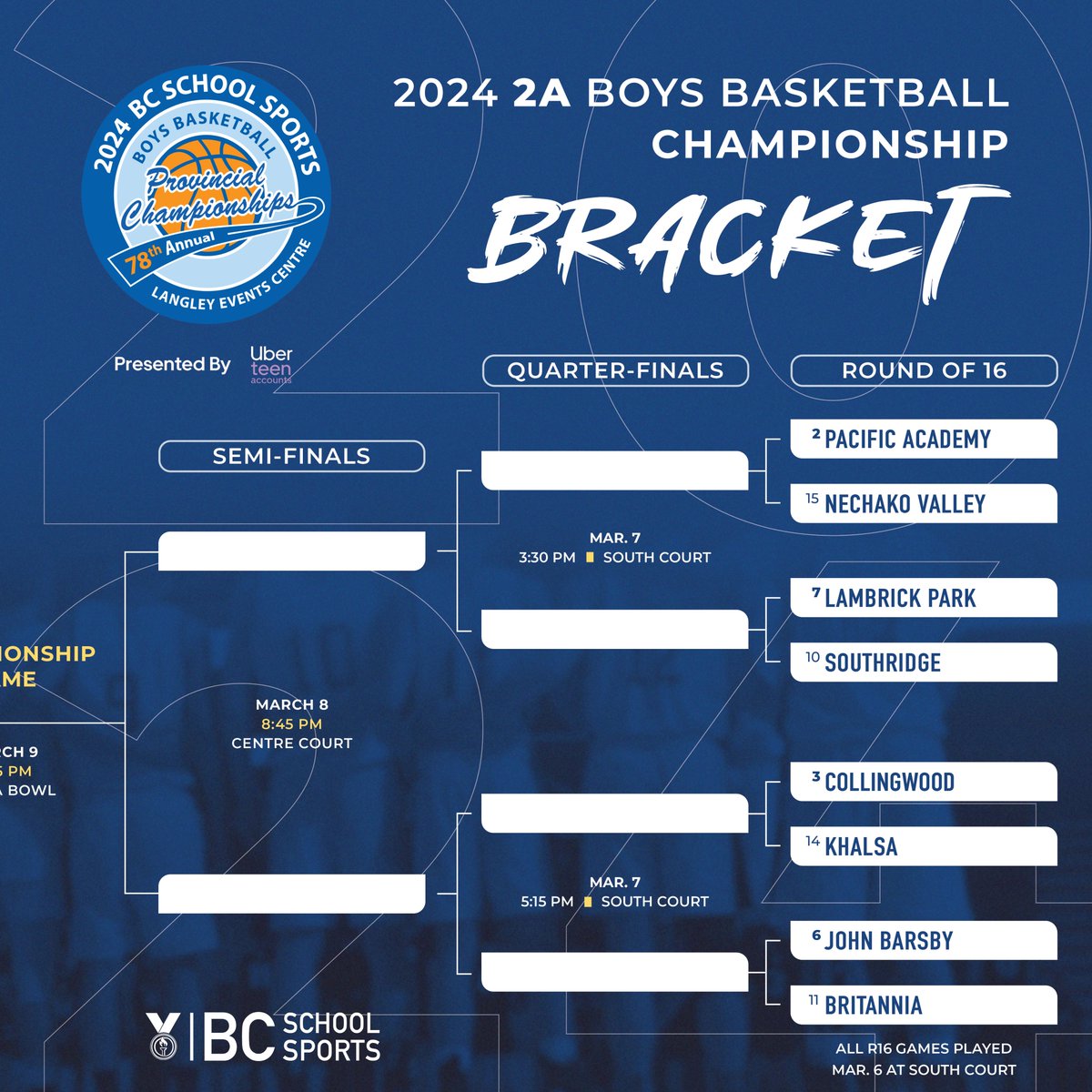 One more sleep. The 2024 BCSS 2A Boys Basketball Championship Presented by @uber Teen Accounts kicks off tomorrow at @langleyevents.