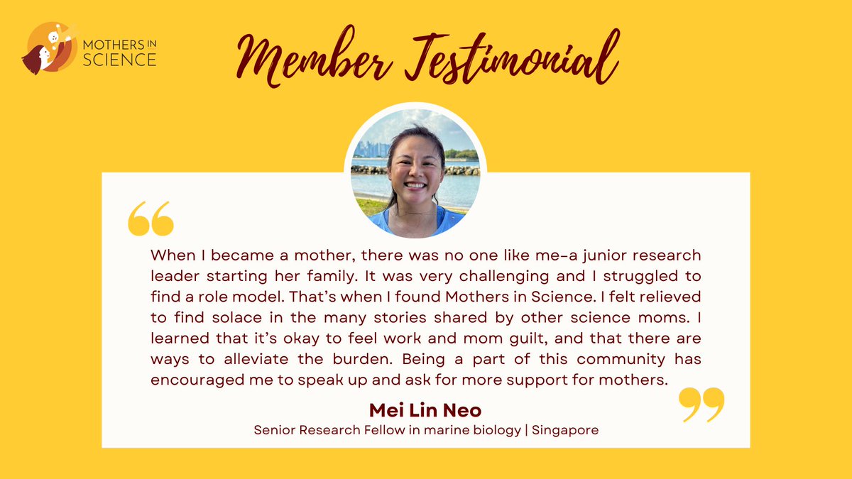Join our wonderful community and help us advocate for mothers & caregivers in STEMM. Read the testimonial of our amazing member @MeiLinNeo and check our website to learn the many benefits of becoming a member 👇 shorturl.at/lDX19 #MothersInScience #WomenInSTEM #Testimonial