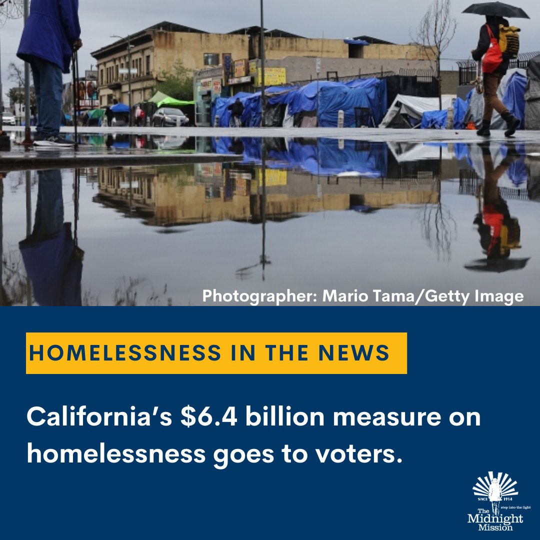 Homelessness in the News: California’s $6.4 billion measure on homelessness goes to voters. Read the Bloomberg News article here: bnnbloomberg.ca/california-s-6…. #TMM offers life-transforming services to every individual who comes to our door. #EndHomelessness #LosAngeles #Proposition1