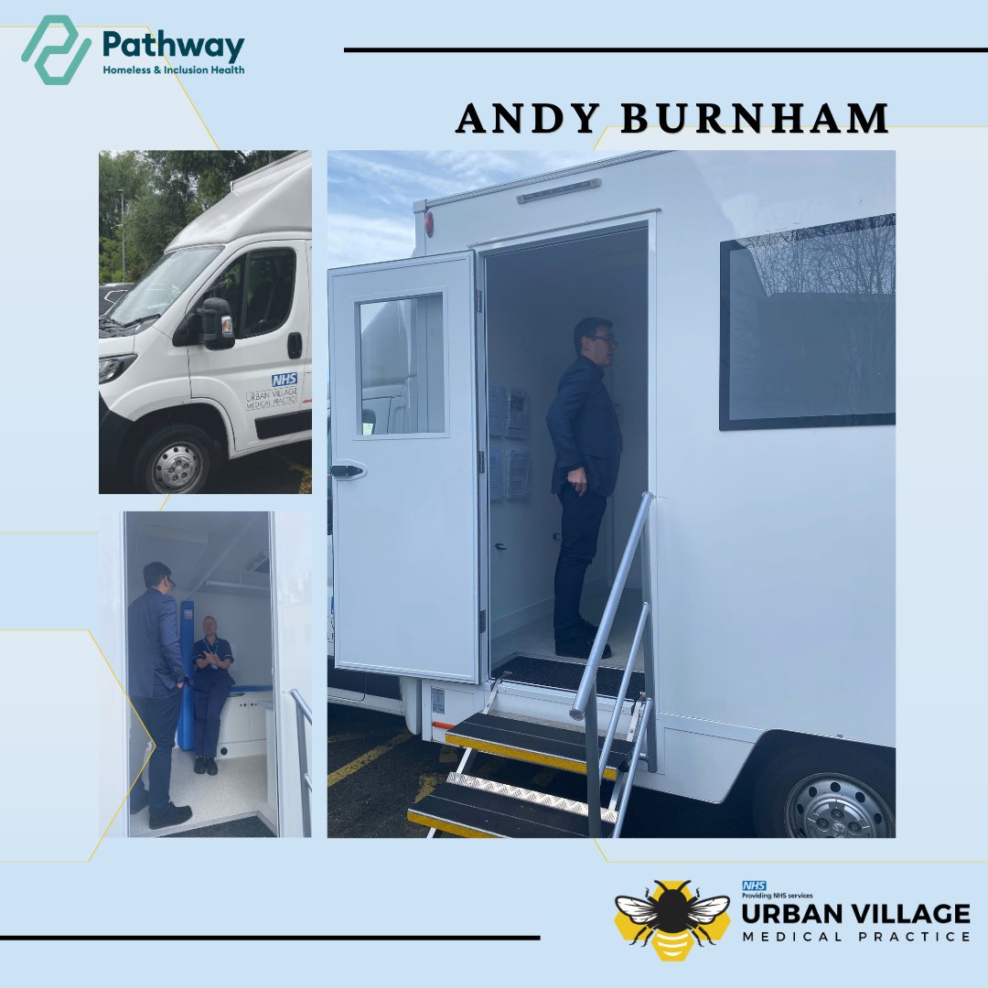 We were delighted to welcome <a href="/MayorofGM/">Mayor of Greater Manchester</a> <a href="/AndyBurnhamGM/">Andy Burnham</a> to the practice today to discuss #homelesshealthcare &amp; our #womenshealth projects

He got to look round our mobile clinical unit &amp; spend time with the team. We’re looking forward to working with him around joint priorities