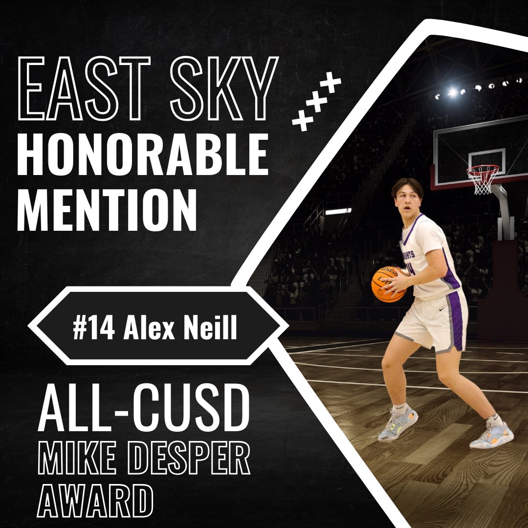 Congratulations @alexn0014 on being named East Sky All-Region Honorable Mention and receiving the All-CUSD Mike Desper Award @CUSDAthletics